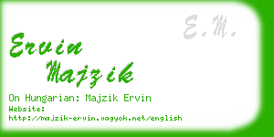 ervin majzik business card